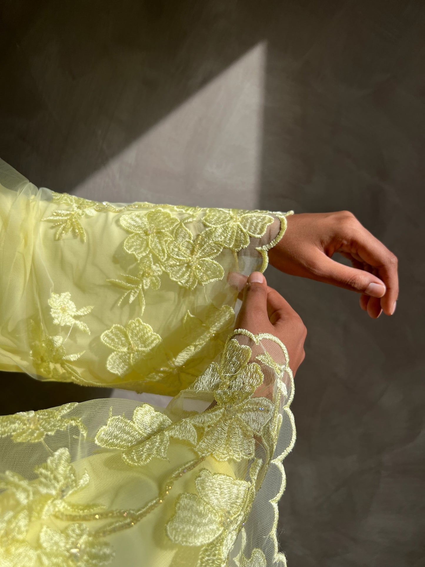 Mellow Bloom - Embroidered Net Kimono