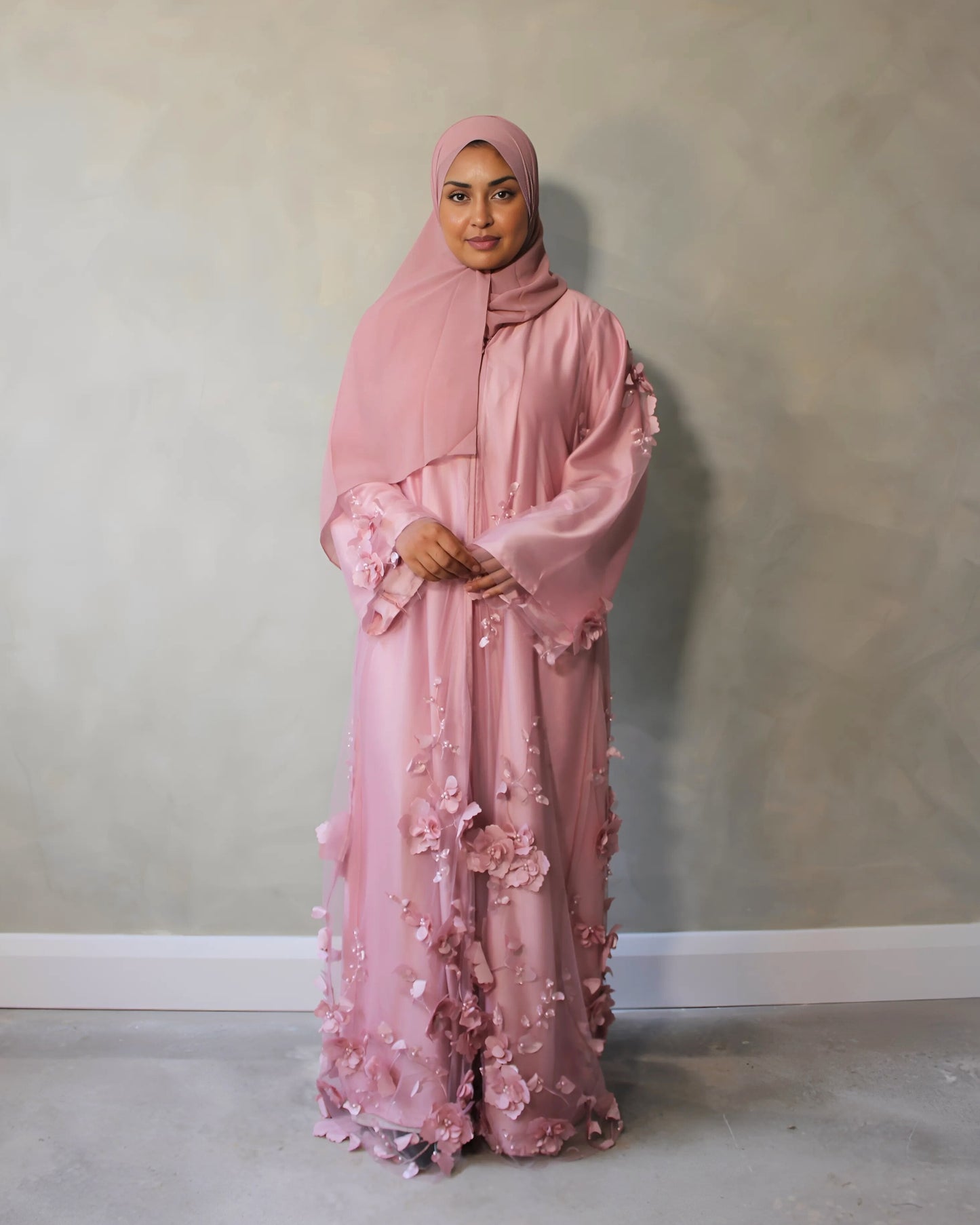Rosewater - 3D Floral Abaya