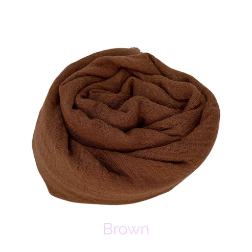 Brown Crinkle Cotton Hijab