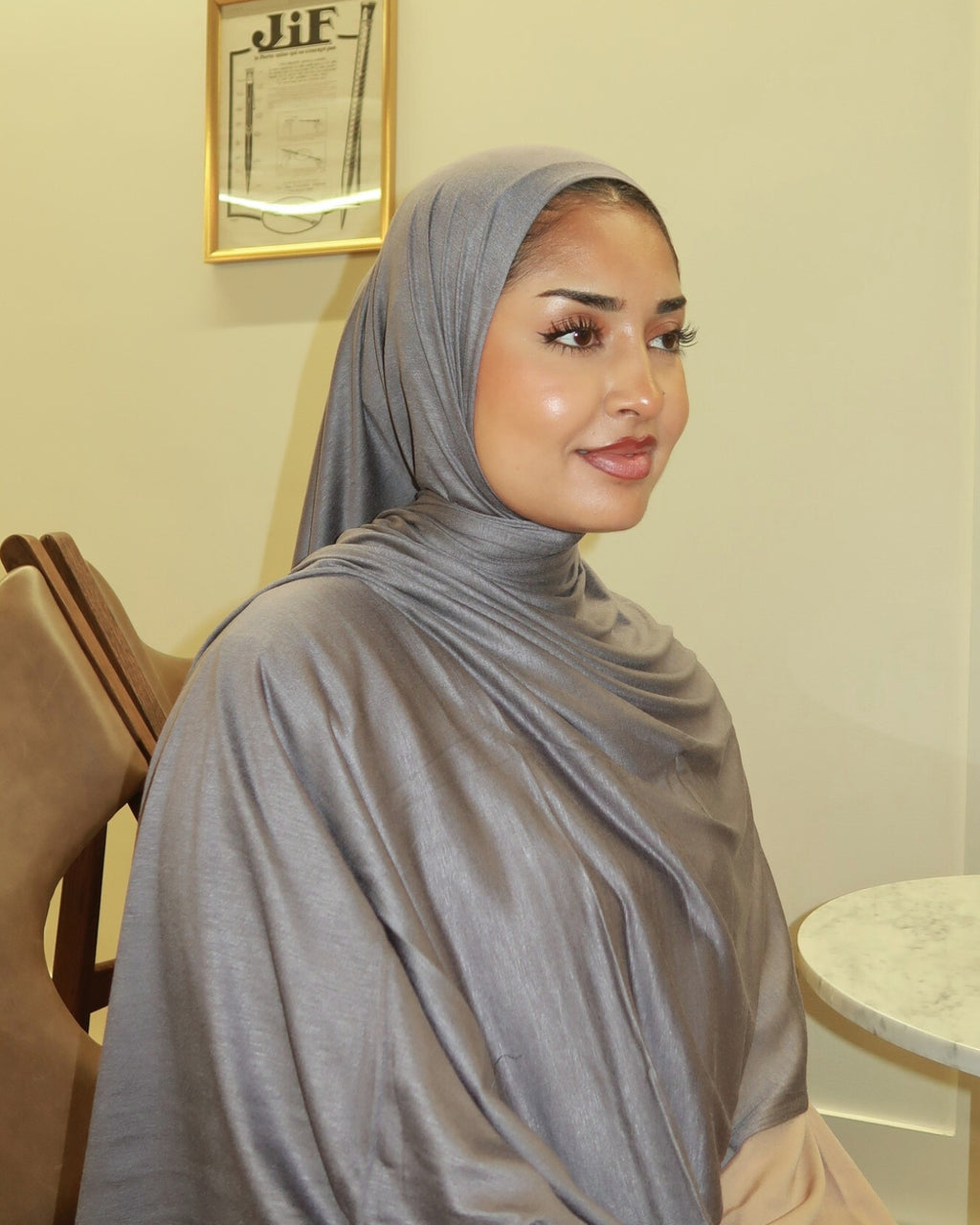 Silver Grey Premium Jersey Hijab
