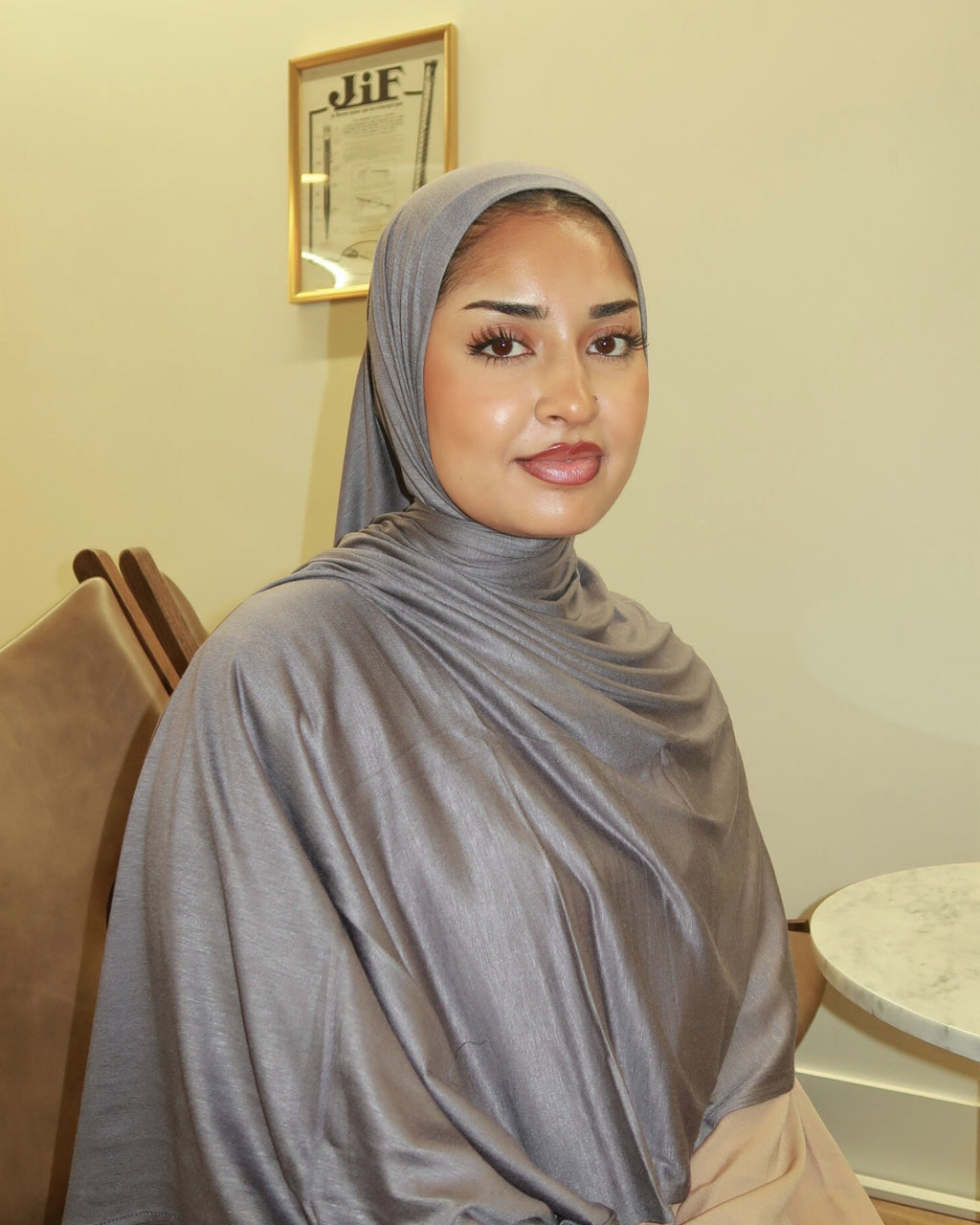 Silver Grey Premium Jersey Hijab