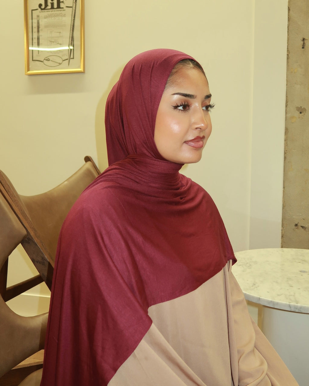Burgundy Premium Jersey Hijab