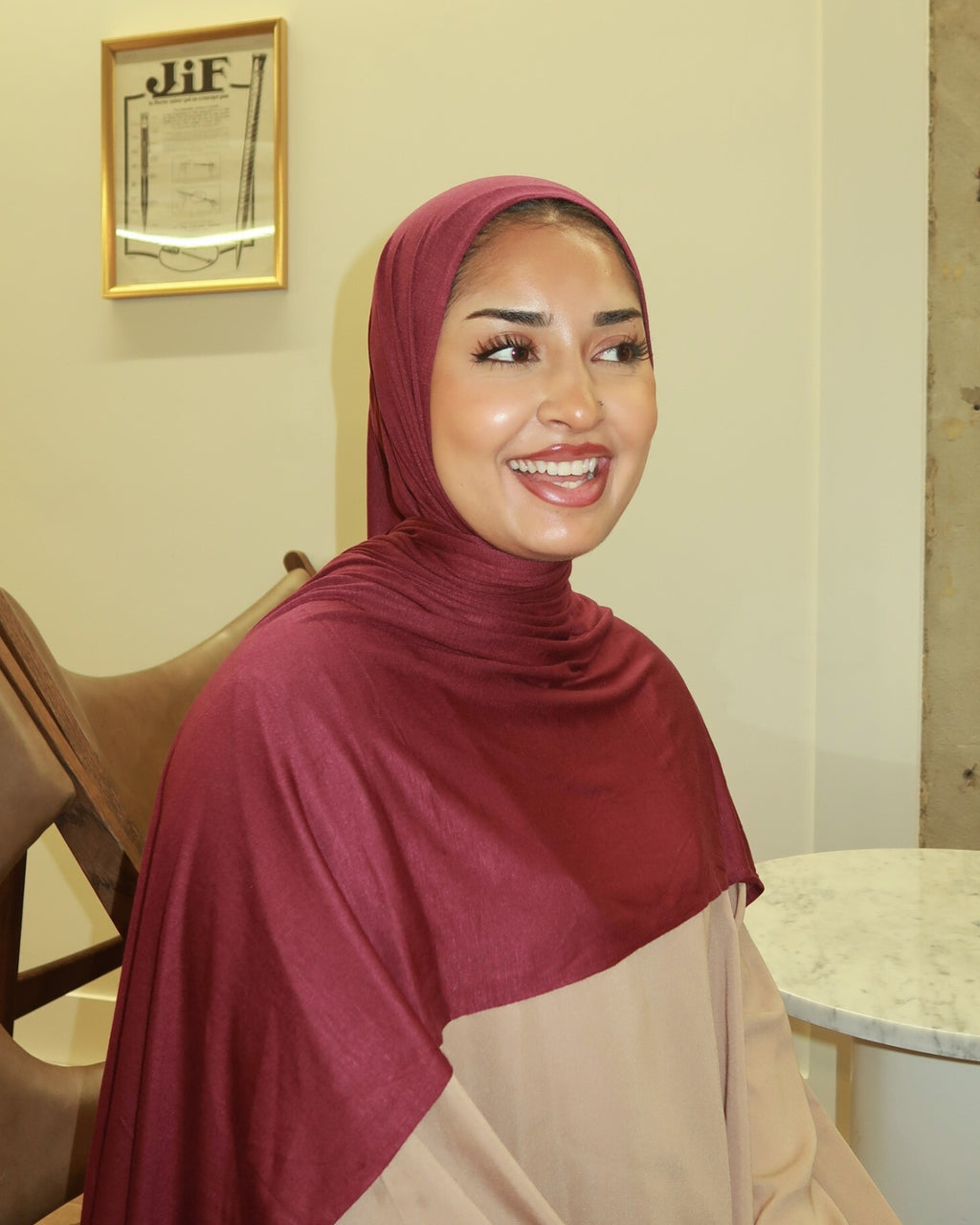 Burgundy Premium Jersey Hijab