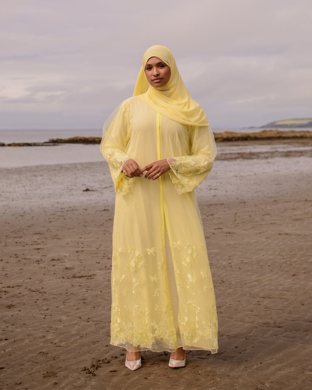 Mellow Bloom - Embroidered Net Kimono