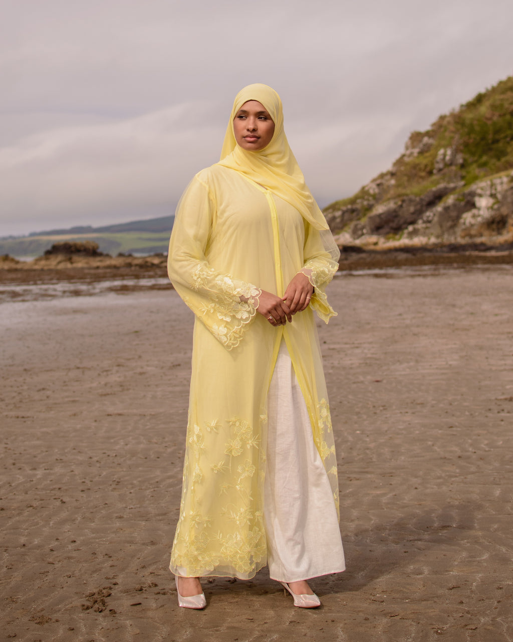 Mellow Bloom - Embroidered Net Kimono