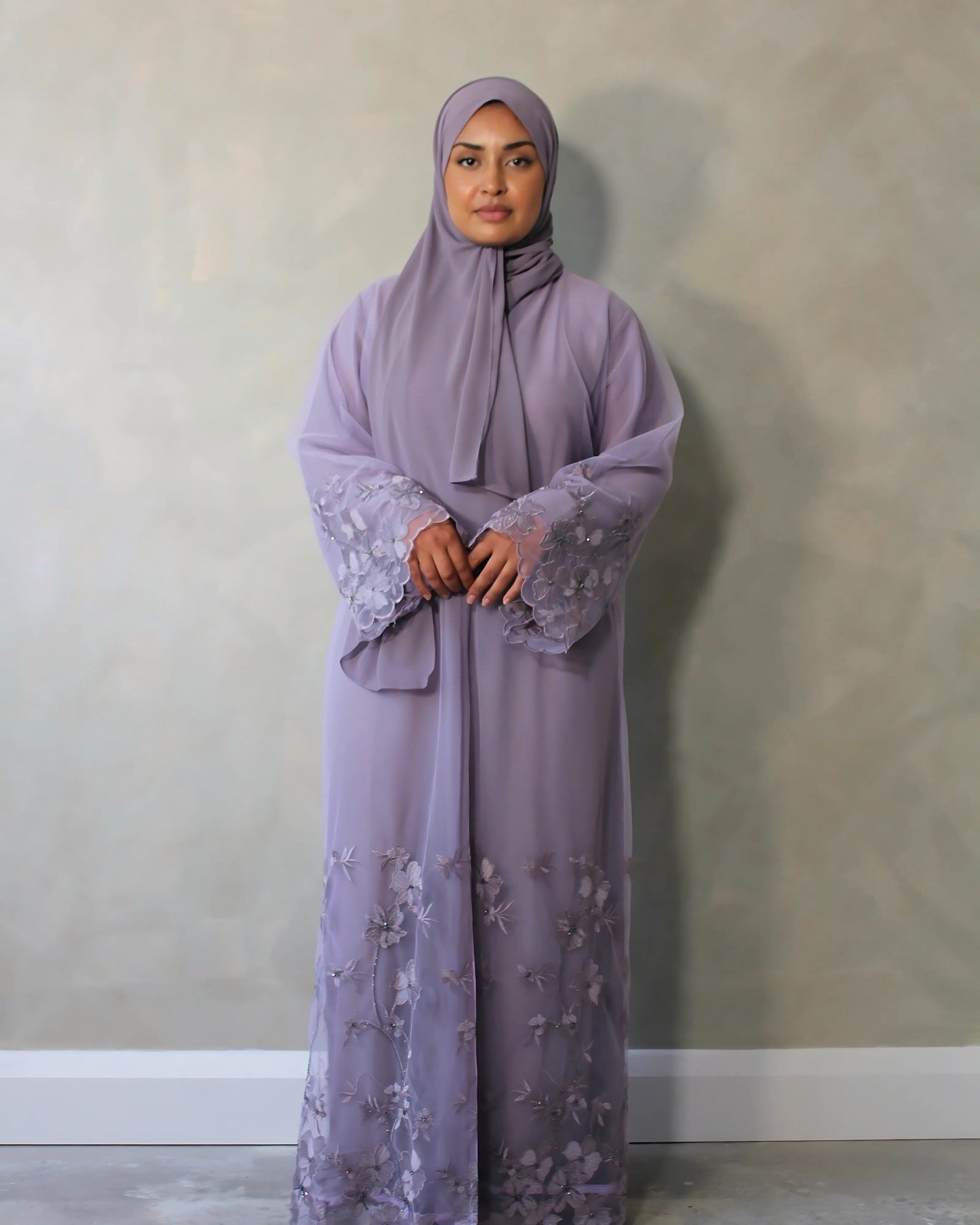 Amethyst - Embroidered Net Kimono