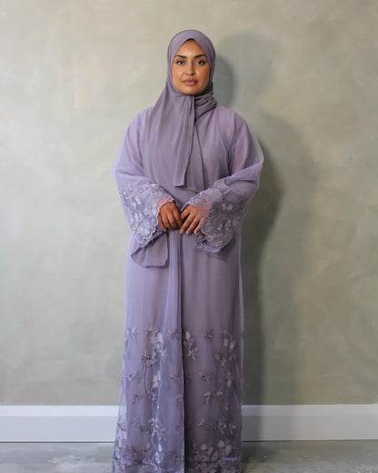 Amethyst - Embroidered Net Kimono
