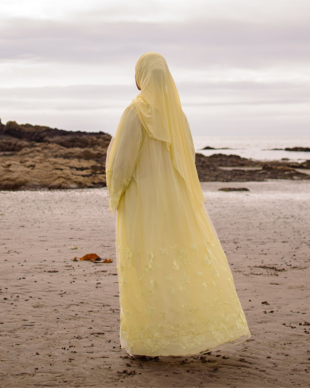 Mellow Bloom - Embroidered Net Kimono