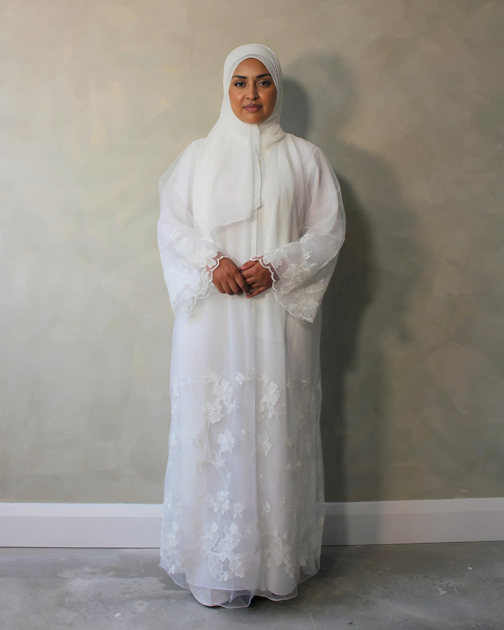 Pearl Blossom - Embroidered Net Kimono
