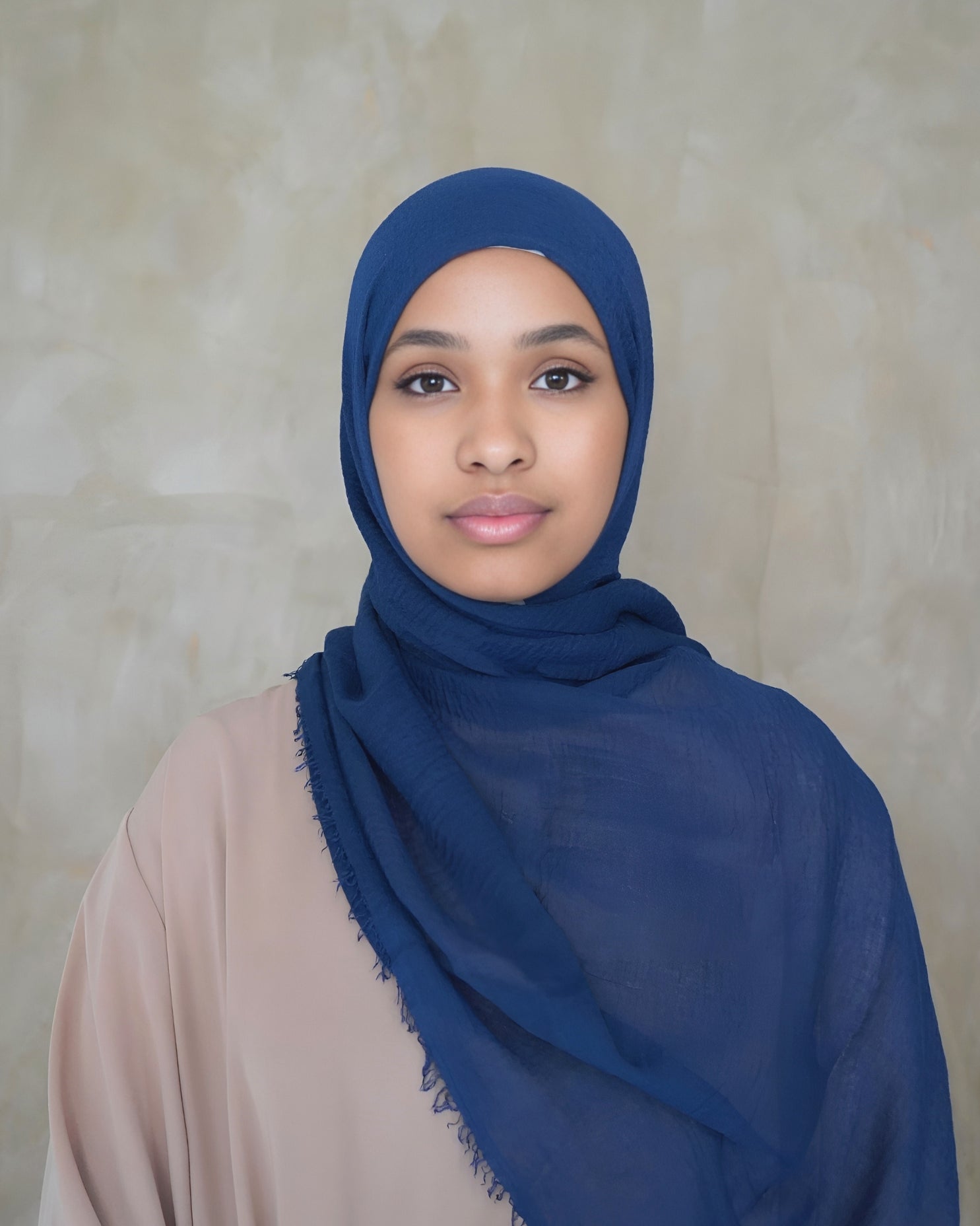 Navy Crinkle Cotton Hijab