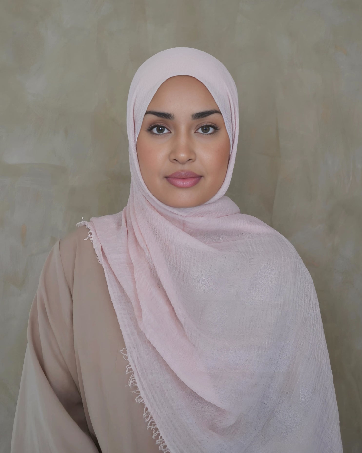 Nude Pink Crinkle Cotton Hijab