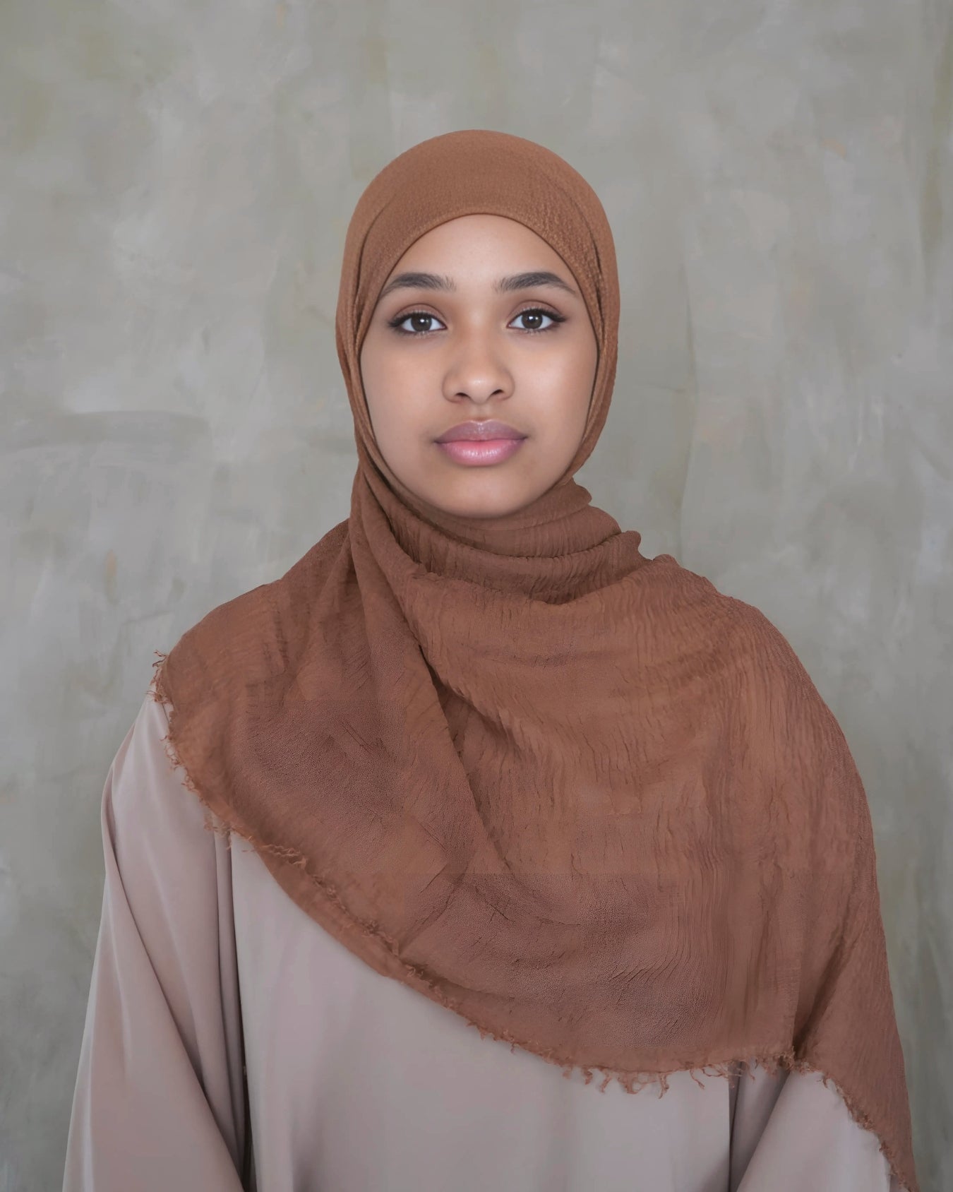 Brown Crinkle Cotton Hijab