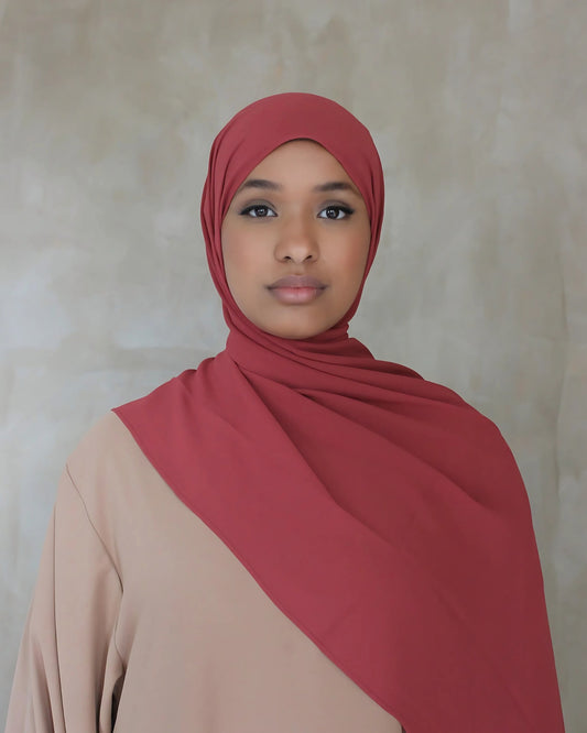Rust Red Chiffon Hijab