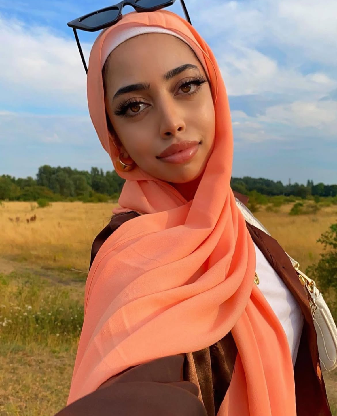 Coral Chiffon Hijab