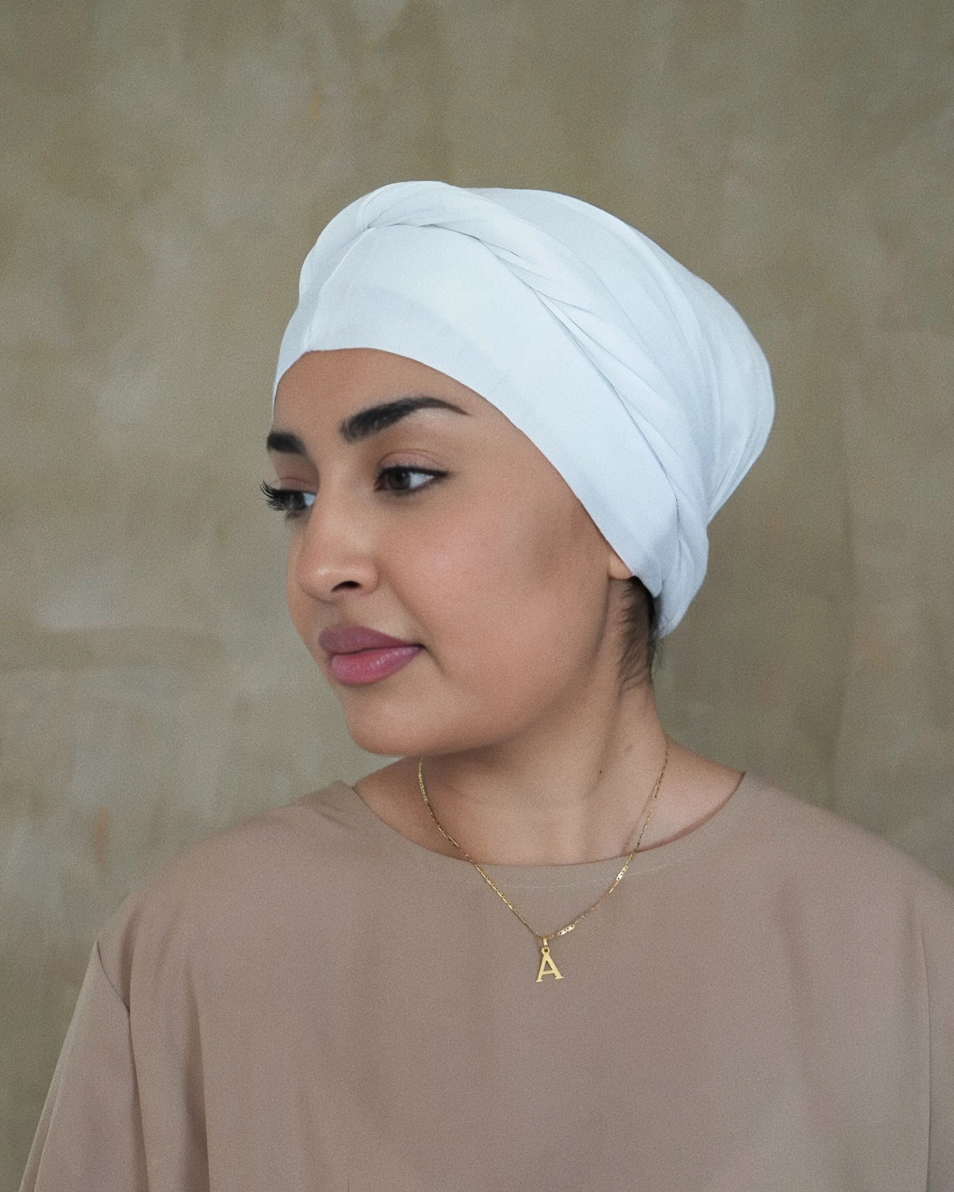 White Jersey Turban Wrap