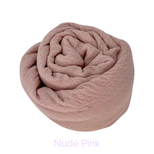Nude Pink Crinkle Cotton Hijab