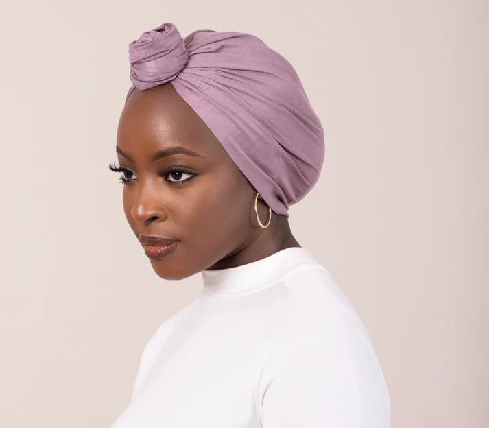 Purple Suede Turban Wrap