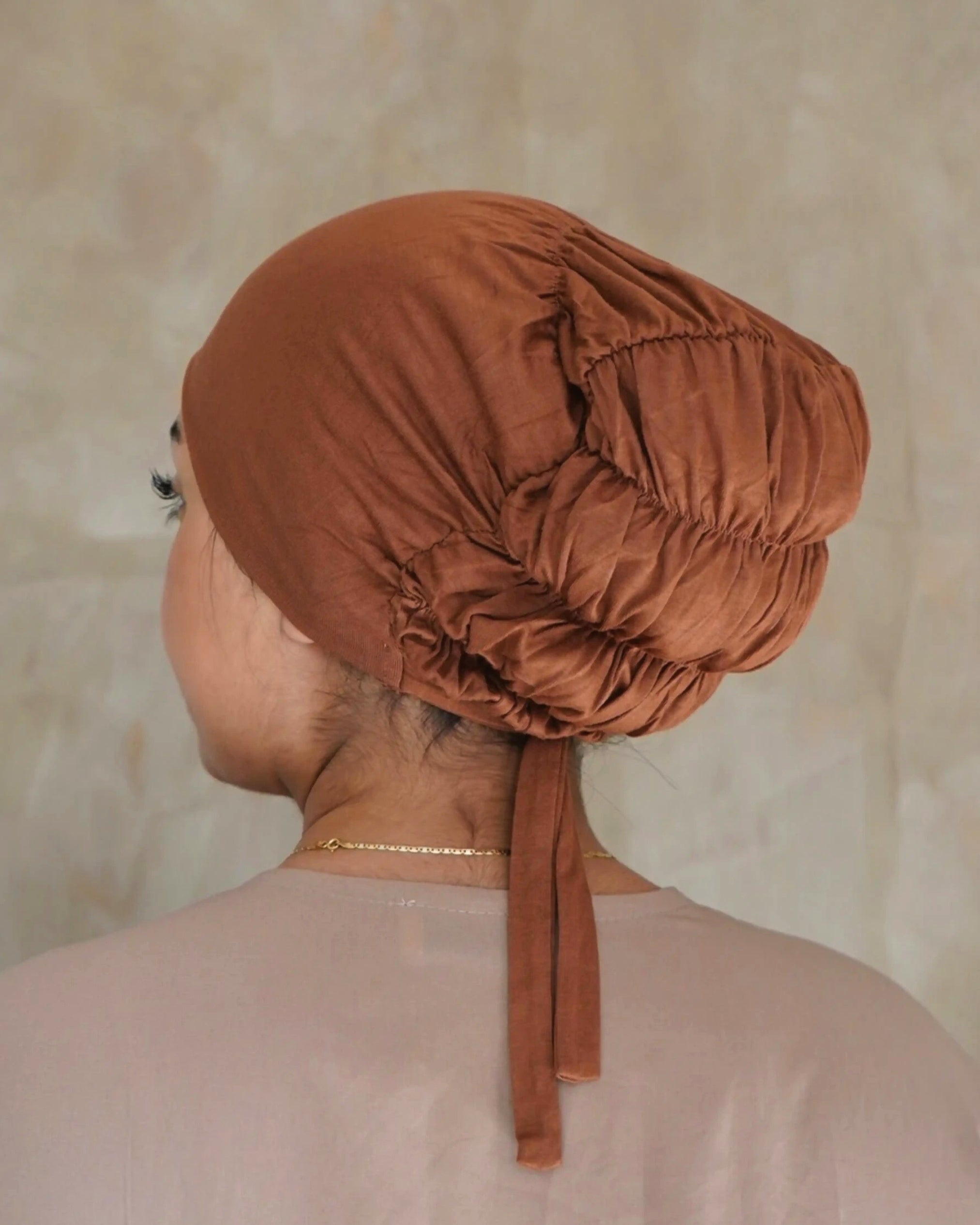 Brown Tie Back UnderCap