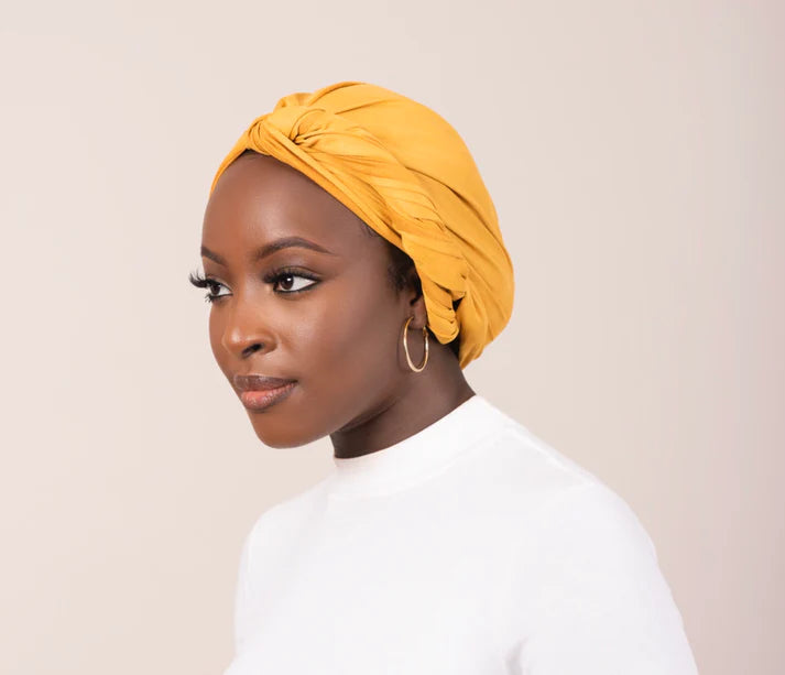 Yellow Suede Turban Wrap