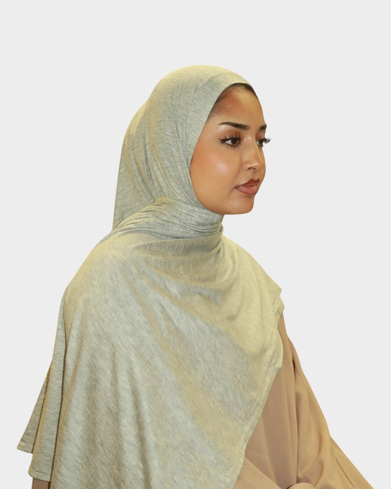 HIJABI LONDON Marl Grey Premium Jersey Hijab made from soft, breathable cotton with a Lycra blend for stretch. Ideal for everyday wear.