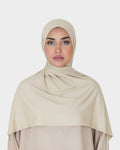 HIJABI LONDON nude premium jersey hijab made from soft, breathable cotton with a hint of Lycra for stretch. Perfect for everyday wear.