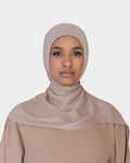 HIJABI LONDON Oatmeal Modal Hijab crafted from ultra-soft, breathable modal fabric. Lightweight and comfortable for all-day wear.