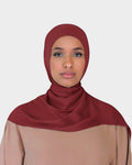 HIJABI LONDON Ruby Modal Hijab in deep red, crafted from soft 100% modal fabric for lightweight comfort.