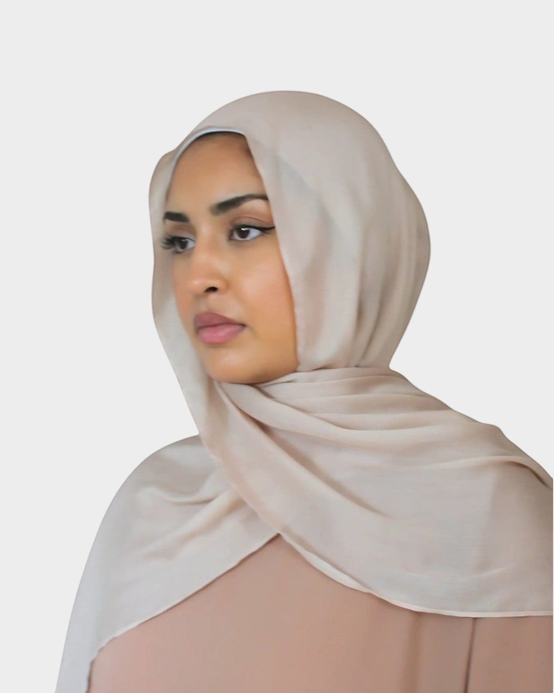 HIJABI LONDON sand modal hijab made from soft, breathable fabric. Lightweight and comfortable for all-day wear.