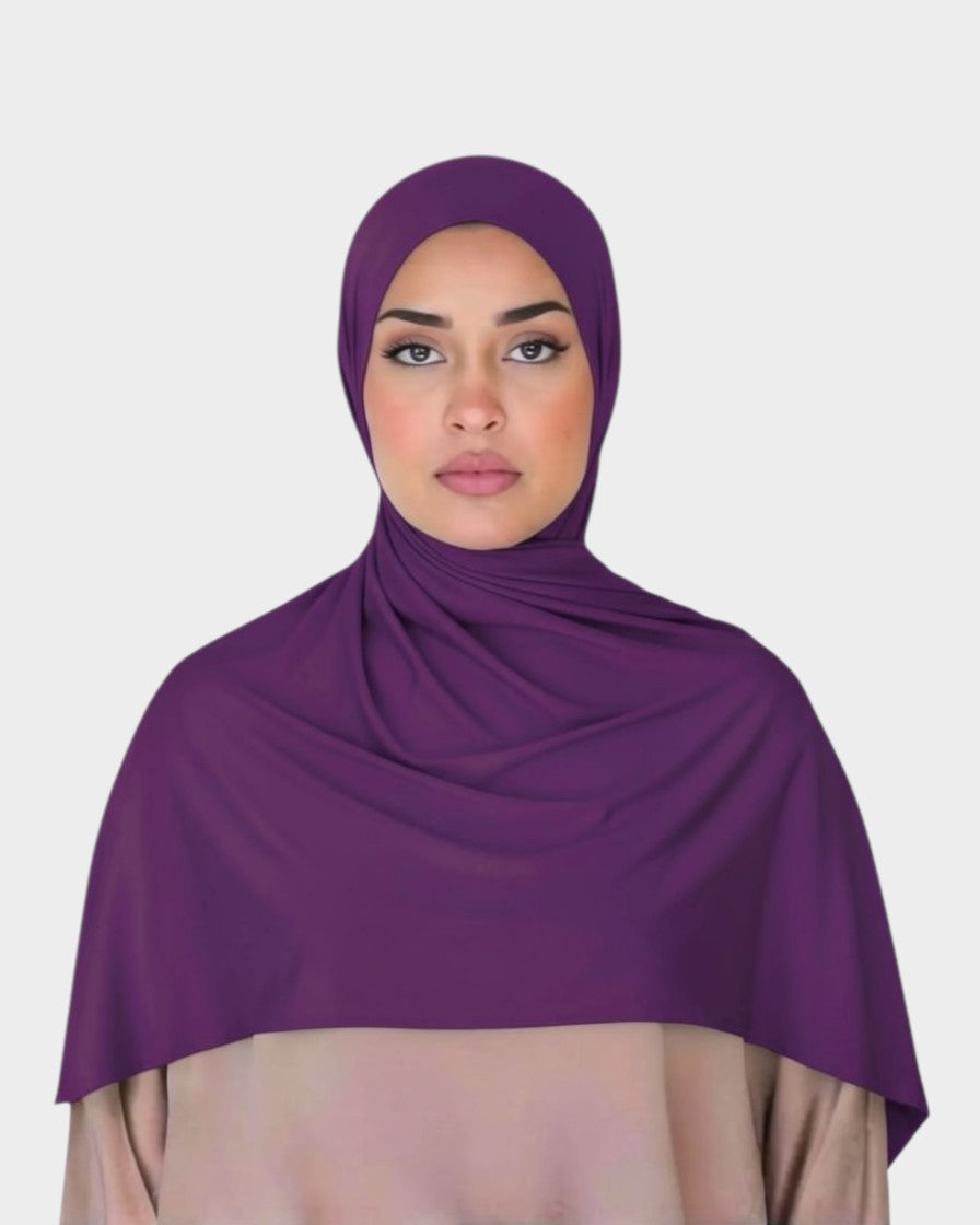 HIJABI LONDON taupe premium jersey cotton hijab with a slight stretch for easy styling. Soft, breathable, and comfortable for everyday wear.