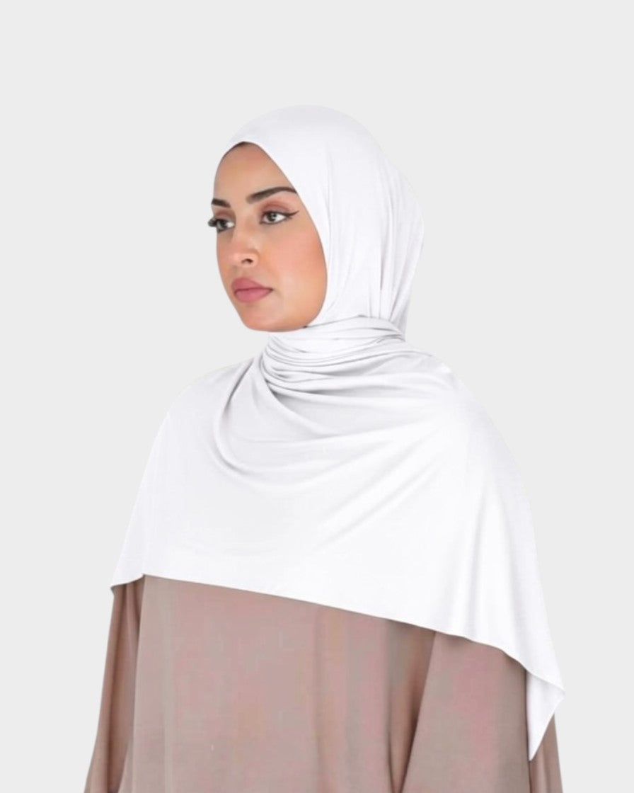 HIJABI LONDON taupe premium jersey cotton hijab with Lycra blend for a comfortable, stretchy fit. Ideal for everyday wear.